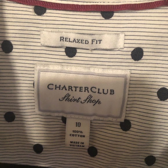 Charter Club Button Down Blouse - Picture 5 of 5